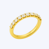Square Emerald-Cut and Round Diamond Band