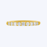 Square Emerald-Cut and Round Diamond Band