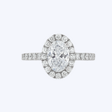 1.41ctw Oval-Cut Diamond Halo Engagment Ring