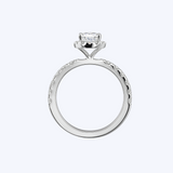 1.41ctw Oval-Cut Diamond Halo Engagment Ring