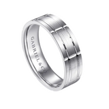 Henry 6mm Checkerboard Pattern Men's Wedding Band in Satin Finish