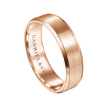 Caleb 6mm Satin Finish Men's Wedding Band with Beveled Edge