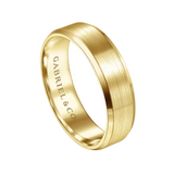 Caleb 6mm Satin Finish Men's Wedding Band with Beveled Edge