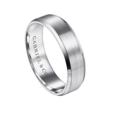 Caleb 6mm Satin Finish Men's Wedding Band with Beveled Edge
