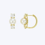 Lab-Grown Diamond and Pearl Earrings