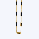 Onyx Inlay Bar Necklace
