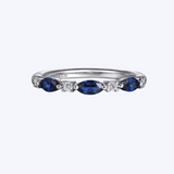 Marquise Sapphire and Diamond Anniversary Band
