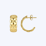 15mm Braided Yellow Gold Hoop Earrings