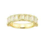 3.39ctw Emerald Cut Fancy Yellow Diamond Band