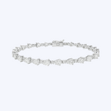 5.16ctw Pear and Round Brilliant Diamond Alternating Tennis Bracelet