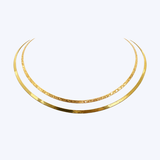 14K Yellow and White Gold 18" 2.5mm Reversible Diamond-Cut Herringbone Necklace - 4.58gr (EST)