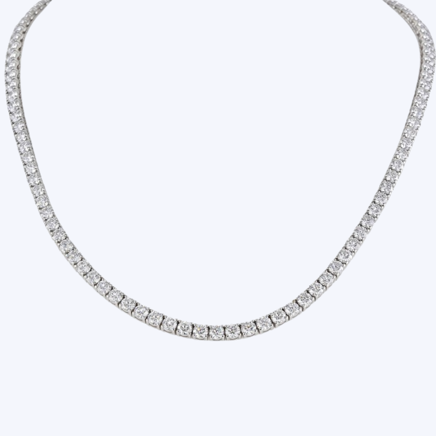 28.03ctw Lab-Grown Diamond Tennis Necklace