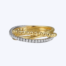 Load image into Gallery viewer, Rachel 2-Tone Diamond Criss-Cross Ring
