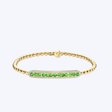 Angelina Diamond and Green Garnet Bar Stretch Bracelet
