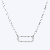 Luna Diamond Pendant Paperclip Necklace