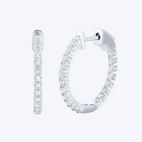 Lindsay 25mm Diamond Hoop Earrings