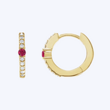 Birthstone 14mm Hoop Earrings