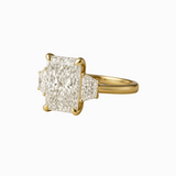 Radiant Cut Lab-Grown Diamond with Trap Side Diamonds