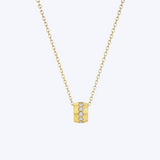 Petite Hexagon Diamond Barrel Pendant Necklace