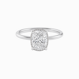 Elongated Cushion Cut Lab-Grown Diamond with Semi Hidden Halo