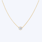 Station Bezel-Set Diamond Solitaire Necklace
