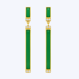 Coraline Chrysoprase and Diamond Dangle Earrings