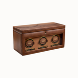 WOLF Brogue Triple Winder With Storage - Burnished Brown