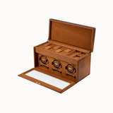 WOLF Brogue Triple Winder With Storage - Burnished Brown