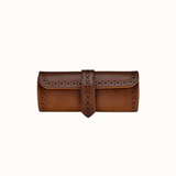 WOLF Brogue Triple Watch Roll - Burnished Brown