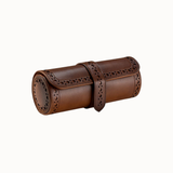 WOLF Brogue Triple Watch Roll - Burnished Brown