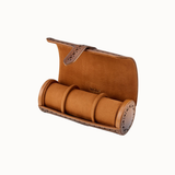 WOLF Brogue Triple Watch Roll - Burnished Brown