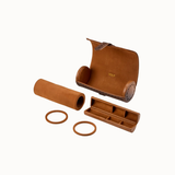 WOLF Brogue Triple Watch Roll - Burnished Brown