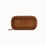 WOLF Brogue Two Piece Watch Zip Case - Burnished Brown
