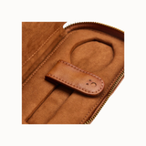 WOLF Brogue Two Piece Watch Zip Case - Burnished Brown