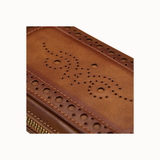 WOLF Brogue Two Piece Watch Zip Case - Burnished Brown