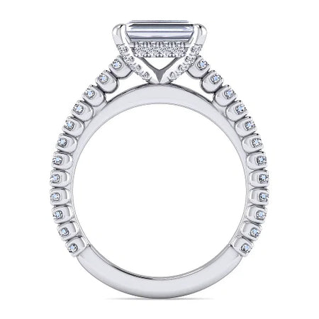 Laurel Horizontal Emerald Diamond Engagement Ring