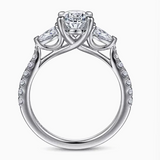 Isadora Oval Three Stone Diamond Engagement Ring