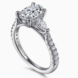 Isadora Oval Three Stone Diamond Engagement Ring