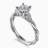 Catalina Round Twisted Diamond Engagement Ring