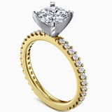 Logan 14K Yellow and White Gold Round Diamond Engagement Ring