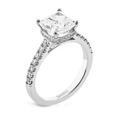 Mauve Cushion-Cut Hidden Halo Engagement Ring