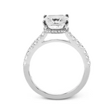 Mauve Cushion-Cut Hidden Halo Engagement Ring