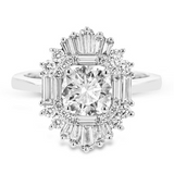 Alexa Art Deco Round-Cut Halo Engagement Ring