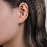 Lusso Collection Diamond Bezel Setting Huggie Earrings