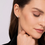 Contemporary Collection White and Yellow Gold Diamond Teardrop Stud Earrings