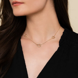 Yellow Plain Gold Bujukan Link Chain Station Necklace