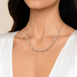 Bujukan and Diamond Link Bar Necklace