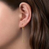 Gabriel & Co 14K Yellow Gold Bujukan Beaded Long Chain Drop Earrings