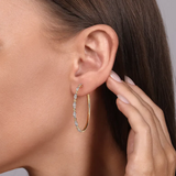 Bujukan Collection 40mm Diamond Station Intricate Hoop Earrings