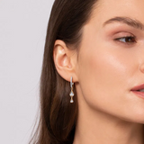 Gabriel & Co 14K Yellow Gold Contemporary Collection White Yellow Gold Diamond Huggie Drop Earrings